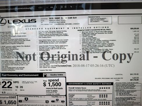 Used 2018 Lexus RX 350 F Sport w/ Cold Area Package AWD/4WD image 24