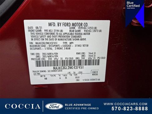 Certified 2021 Ford EcoSport SE w/ SE Convenience Package image 27