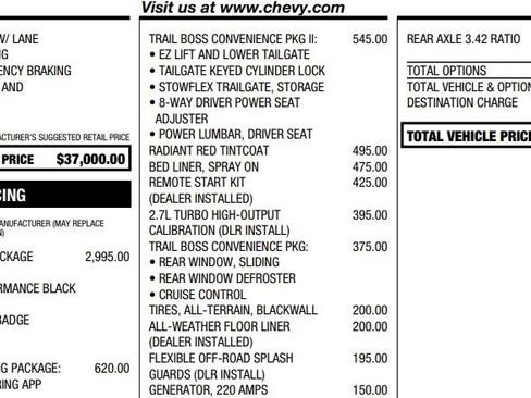 Certified 2023 Chevrolet Colorado Trail Boss w/ LPO, Dark Essentials Package AWD/4WD image 2