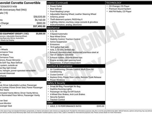 Used 2003 Chevrolet Corvette Convertible w/ Preferred Equipment Group1 RWD image 19