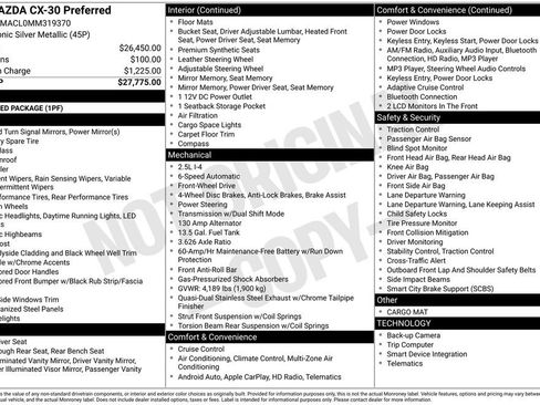 Used 2021 MAZDA CX-30 FWD 2.5 S w/ Preferred Package image 6