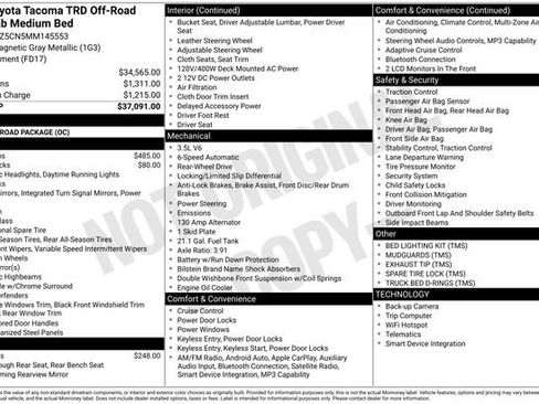 Used 2021 Toyota Tacoma TRD Off-Road RWD image 5