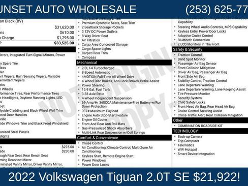 Used 2022 Volkswagen Tiguan SE AWD/4WD image 44