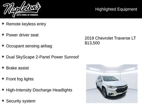 Used 2019 Chevrolet Traverse LT w/ LT Premium Package FWD image 7