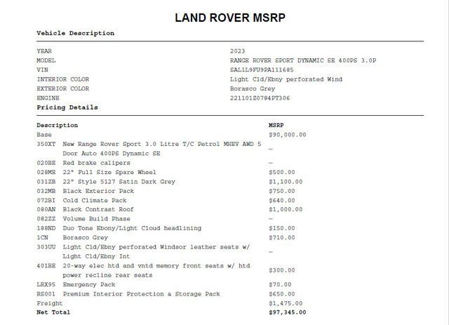 Used 2023 Land Rover Range Rover Sport SE Dynamic AWD/4WD image 2