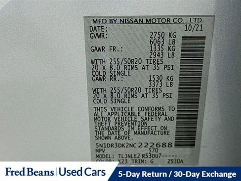 Used 2022 Nissan Pathfinder Platinum w/ Cargo Package image 37