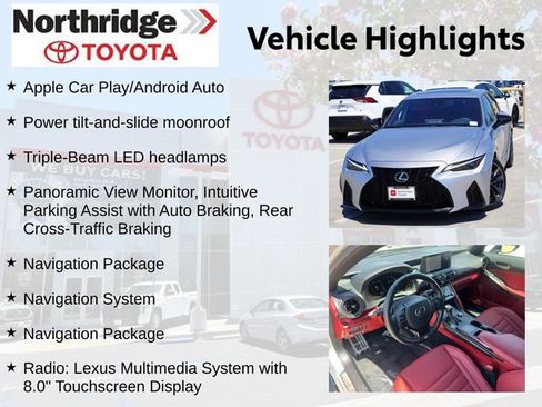 Used 2025 Lexus IS 350 F Sport w/ Navigation Package RWD image 2
