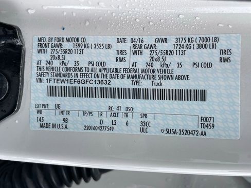 Used 2016 Ford F150 Platinum w/ Equipment Group 701A Luxury image 46