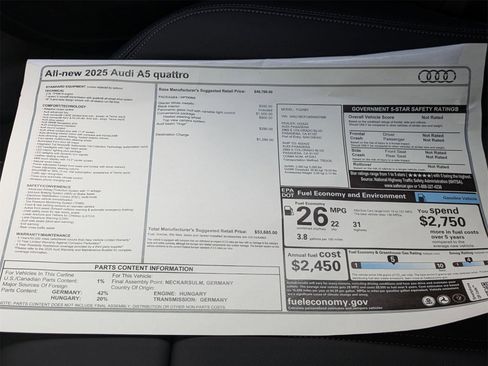 New 2025 Audi A5 2.0T Premium image 18
