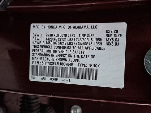 Used 2020 Honda Ridgeline RTL-E image 29