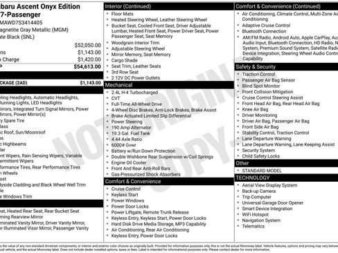 Used 2025 Subaru Ascent Bronze Edition w/ Onyx Package image 3