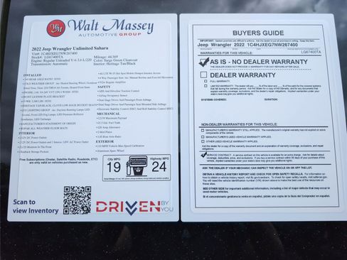 Used 2022 Jeep Wrangler Unlimited Sahara w/ LED Lighting Group image 9