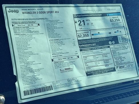 New 2026 Jeep Wrangler Sport image 7