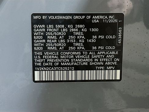 New 2026 Volkswagen Atlas SE image 32