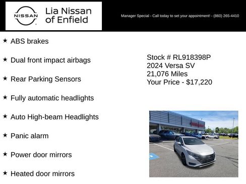 Used 2024 Nissan Versa SV w/ Trunk Package FWD image 10