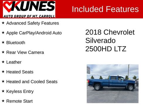 Used 2018 Chevrolet Silverado 2500 LTZ w/ Duramax Plus Package AWD/4WD image 3