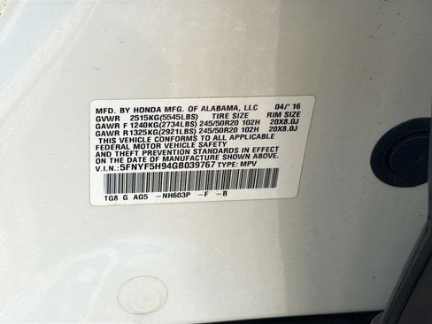 Used 2016 Honda Pilot Touring image 42