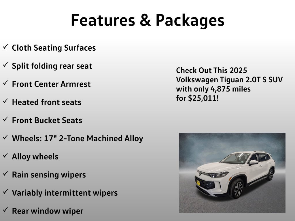 Used 2025 Volkswagen Tiguan S AWD/4WD image 25