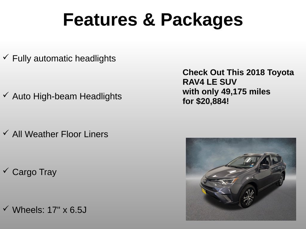 Used 2018 Toyota RAV4 LE w/ All Weather Liner Package AWD/4WD image 17