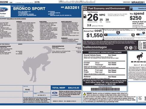 Certified 2021 Ford Bronco Sport Big Bend image 64