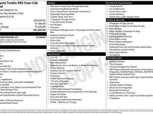 Used 2021 Toyota Tundra SR5 w/ SR5 Leather Package RWD image 44