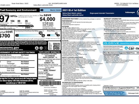 Used 2021 Volkswagen ID.4 1st Edition RWD image 2