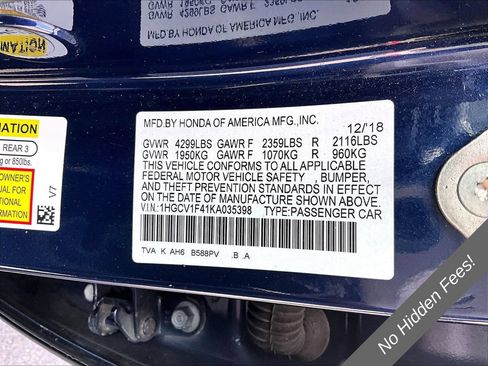 Used 2019 Honda Accord EX image 28