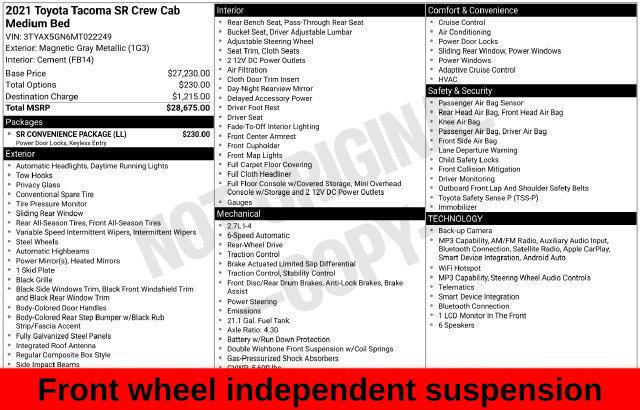Used 2021 Toyota Tacoma SR w/ SR Convenience Package RWD image 32