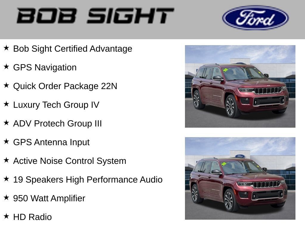 Used 2022 Jeep Grand Cherokee Overland w/ Adv Protech Group III AWD/4WD image 3
