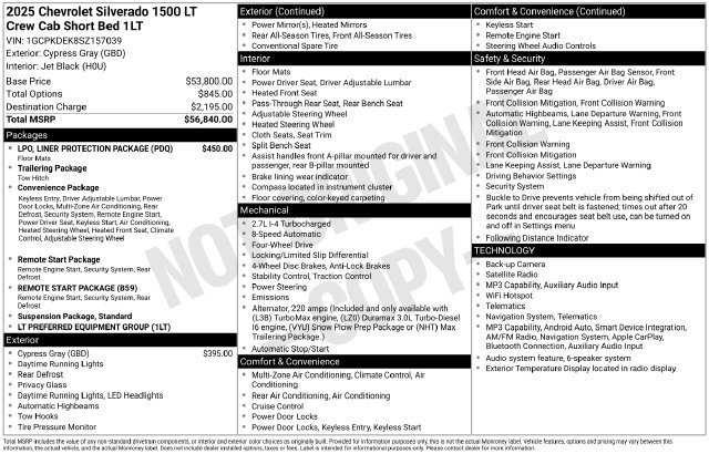 Certified 2025 Chevrolet Silverado 1500 LT w/ LPO, Liner Protection Package AWD/4WD image 30