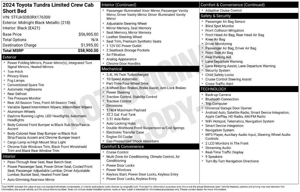 Used 2024 Toyota Tundra Limited AWD/4WD image 41