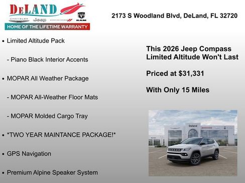 New 2026 Jeep Compass Limited w/ Sun, Sound & Navigation Group AWD/4WD image 13