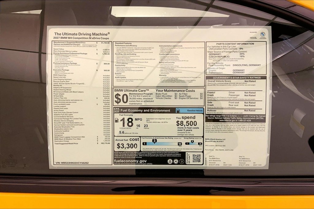 New 2027 BMW M4 xDrive Competition AWD/4WD image 12