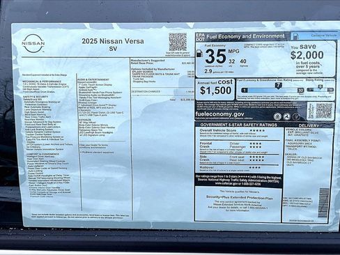 New 2025 Nissan Versa SV w/ Trunk Package image 14