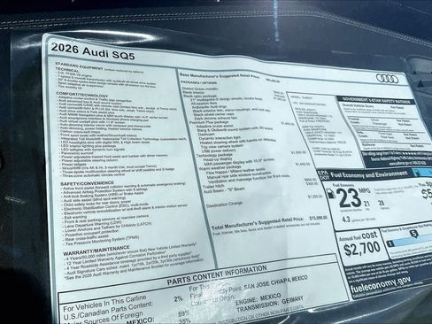 New 2026 Audi SQ5 Premium Plus AWD/4WD image 19