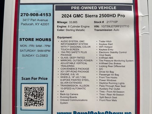 Used 2024 GMC Sierra 2500 Pro w/ 1SA Pro Safety Plus Package AWD/4WD image 31