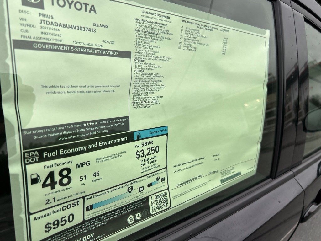 New 2027 Toyota Prius XLE AWD/4WD image 30