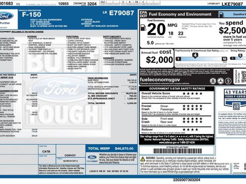Used 2020 Ford F150 XL w/ Equipment Group 101A Mid AWD/4WD image 4