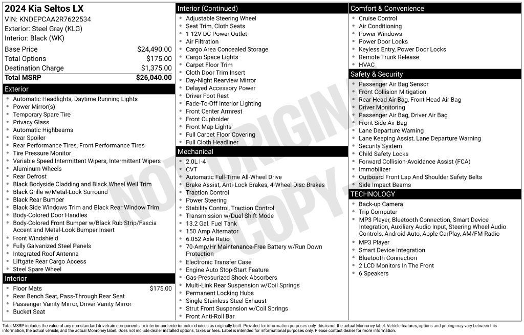 Certified 2024 Kia Seltos LX AWD/4WD image 31