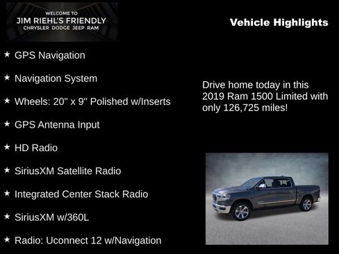 Used 2019 RAM 1500 Limited w/ Advanced Safety Group AWD/4WD image 5
