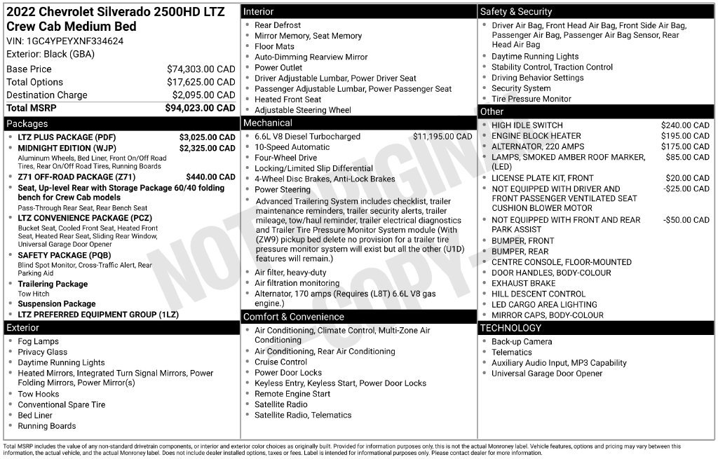 Used 2022 Chevrolet Silverado 2500 LTZ w/ LTZ Plus Package AWD/4WD image 17