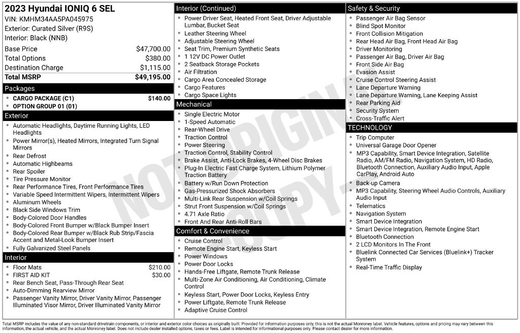 Used 2023 Hyundai Ioniq 6 SEL w/ Cargo Package RWD image 5