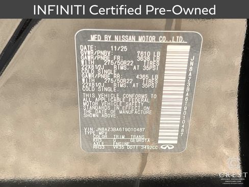 Certified 2026 INFINITI QX80 Luxe w/ Cargo Package RWD image 33