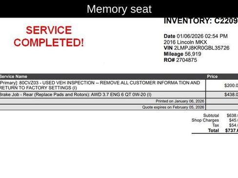 Used 2016 Lincoln MKX Select w/ Climate Package image 13