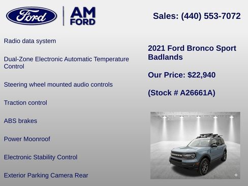 Used 2021 Ford Bronco Sport Badlands w/ Badlands Package AWD/4WD image 18