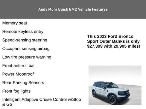 Used 2023 Ford Bronco Sport Outer Banks w/ Tech Package AWD/4WD image 12