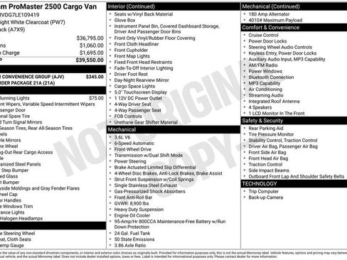 Used 2020 RAM ProMaster 2500 w/ Interior Convenience Group FWD image 19