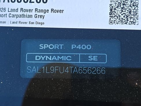 New 2026 Land Rover Range Rover Sport Dynamic SE AWD/4WD image 37