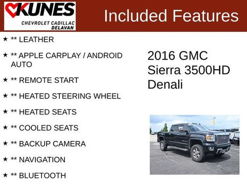 Used 2016 GMC Sierra 3500 Denali w/ Driver Alert Package AWD/4WD image 3
