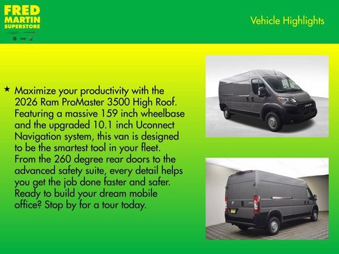 New 2026 RAM ProMaster 3500 w/ Premium Convenience Group image 8